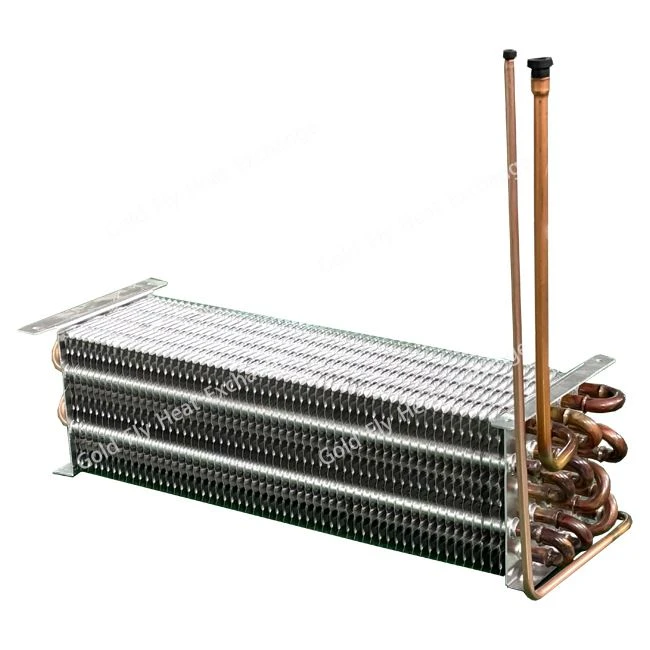 Evaporador de refrigeração com aletas de tubo de cobre de 5 fileiras e 4 furos